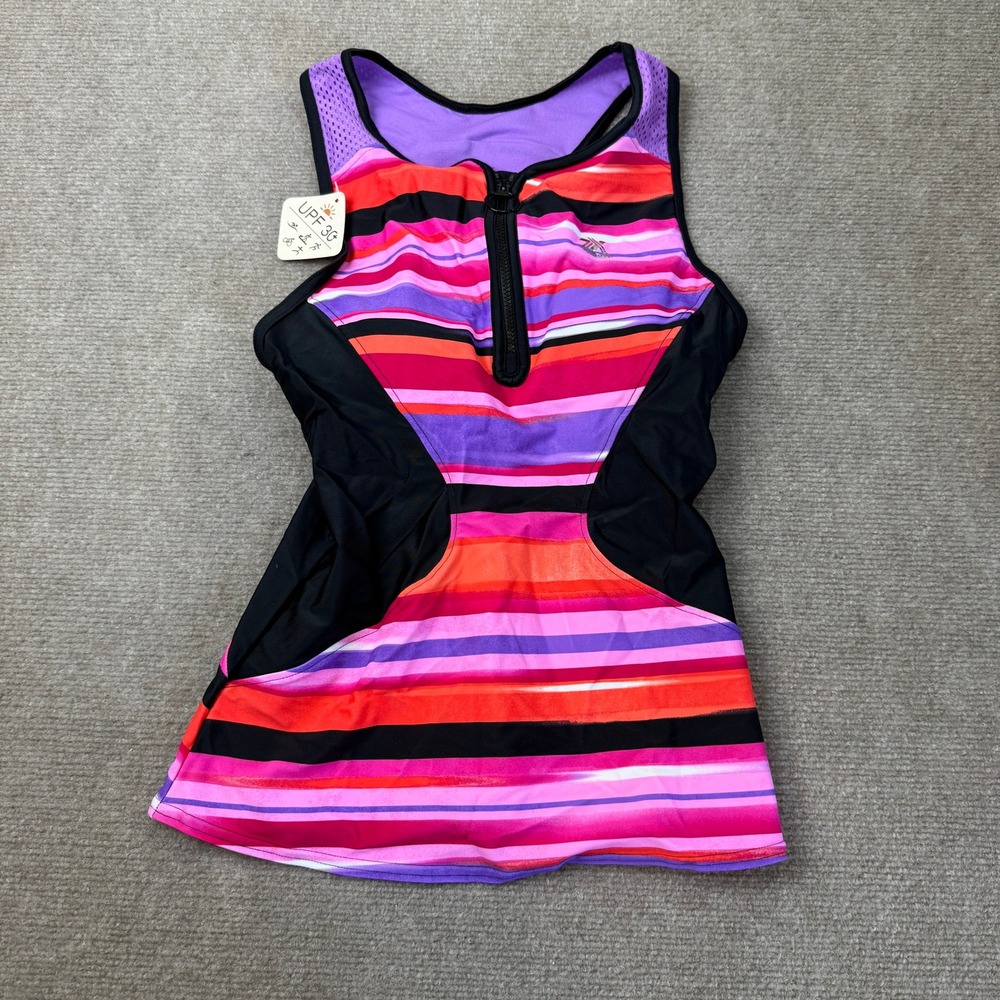 MSRP $54 ZeroXPosur Women's XS Lilac Sun Smart UPF 30+ Scuba Tankini Top E98134